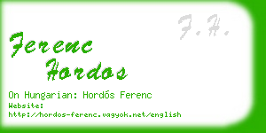 ferenc hordos business card