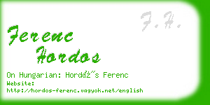 ferenc hordos business card